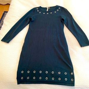 NY Collection Long Sleeve Teal Sweater Dress Size Small
